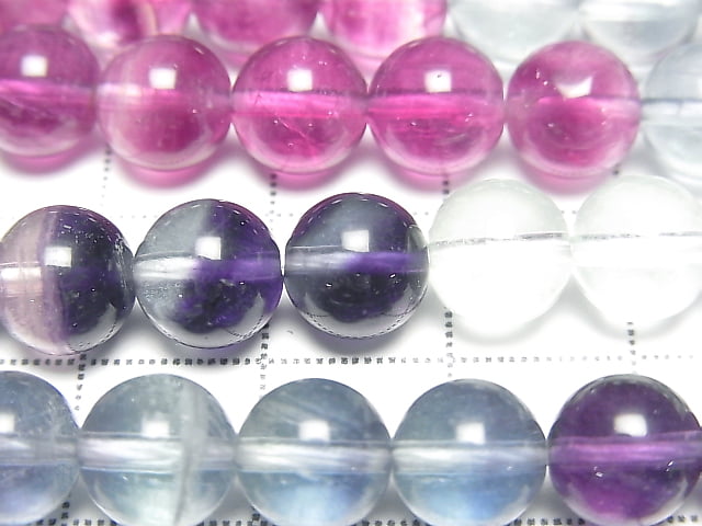 [Video] Fluorite AAA- Round 8mm Color Gradation 1strand beads (aprx.15inch/38cm)