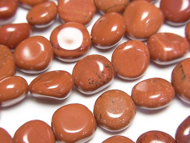 [Video] Red Jasper Flat Nugget 1strand beads (aprx.15inch / 38cm)