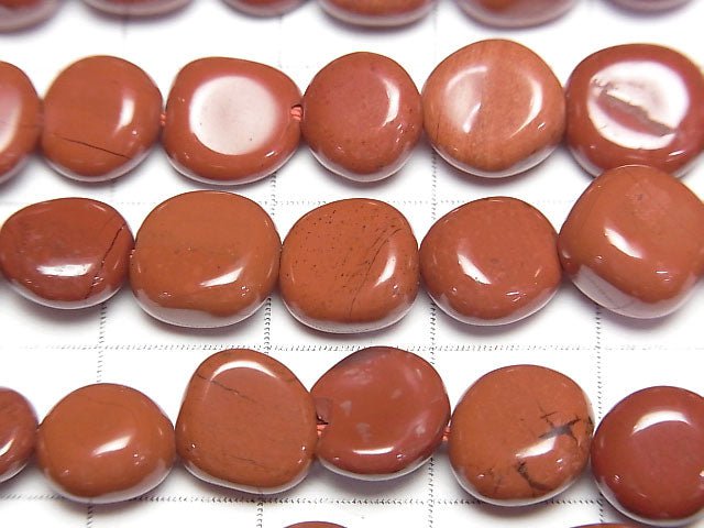 [Video] Red Jasper Flat Nugget 1strand beads (aprx.15inch / 38cm)
