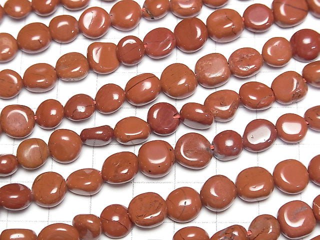 [Video] Red Jasper Flat Nugget 1strand beads (aprx.15inch / 38cm)