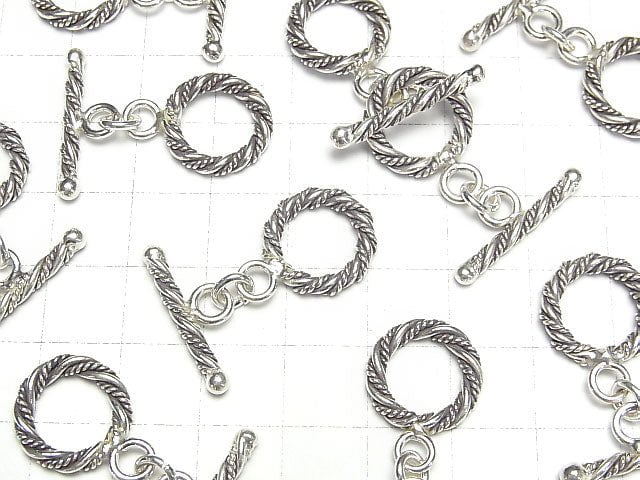 Karen Hill Tribe silver double Twist Toggle 14 mm 1 pair $8.19