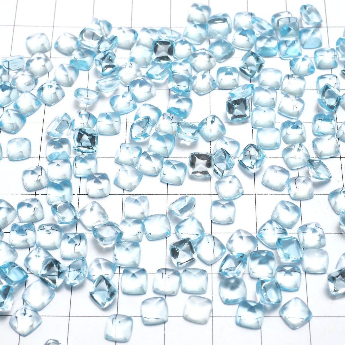 High Quality Sky Blue Topaz AAA Sugarloaf Cut 6x6mm 2pcs