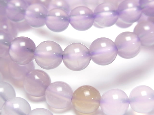 1strand $69.99! Indonesian Natural Purple Chalcedony AAA Round 6mm 1strand (Bracelet)