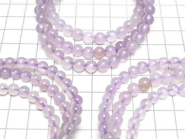 1strand $69.99! Indonesian Natural Purple Chalcedony AAA Round 6mm 1strand (Bracelet)