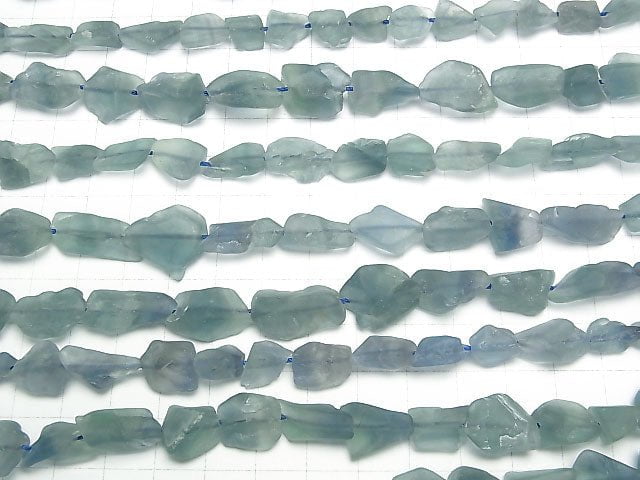 [Video] Blue Green Fluorite Rough Rock Nugget [S-M size] 1strand beads (aprx.15inch/36cm)