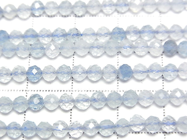 [Video] High Quality!  Aquamarine AA++ Faceted Round 3mm  1strand beads (aprx.15inch/37cm)