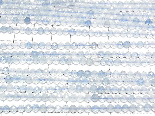 [Video] High Quality!  Aquamarine AA++ Faceted Round 3mm  1strand beads (aprx.15inch/37cm)