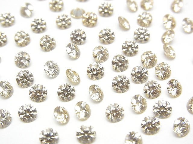 [Video] Moissanite AAA Loose stone Round Faceted 4x4mm [Champagne color] 3pcs