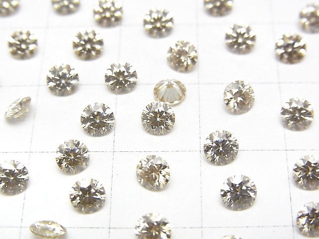 [Video] Moissanite AAA Loose stone Round Faceted 4x4mm [Champagne color] 3pcs