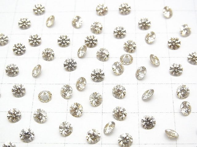 [Video] Moissanite AAA Loose stone Round Faceted 4x4mm [Champagne color] 3pcs