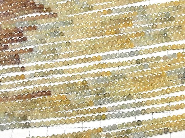 [Video]High Quality! Natural Multicolor Zircon AAA- Faceted Round 3.5mm half or 1strand beads (aprx.12inch/30cm)