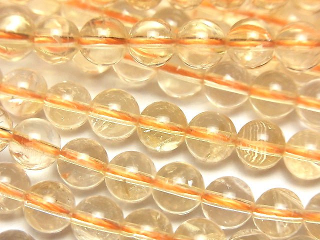 [Video] Light color Citrine AA++ Round 6mm 1strand beads (aprx.15inch / 38cm)