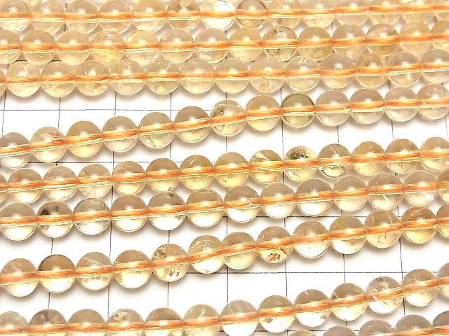 [Video] Light color Citrine AA++ Round 6mm 1strand beads (aprx.15inch / 38cm)