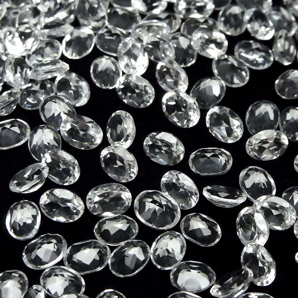 Hochwertiger weißer Topas AAA lose Steine oval facettiert 8x6mm 5Stück