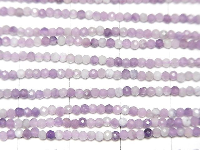 [Video] High Quality! Lepidolite AA Faceted Round 2.5mm 1strand beads (aprx.15inch/38cm)