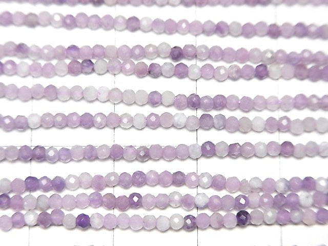 [Video] High Quality! Lepidolite AA Faceted Round 2.5mm 1strand beads (aprx.15inch/38cm)