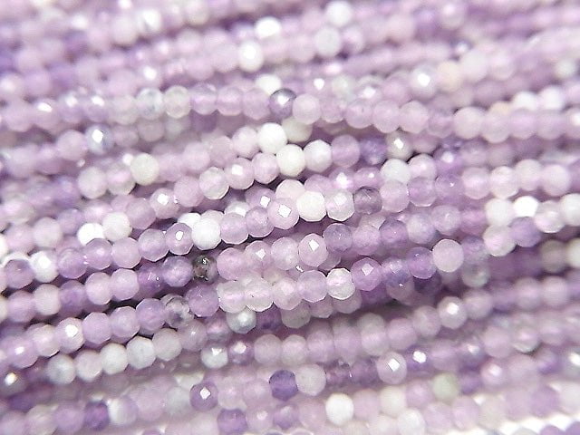 [Video] High Quality! Lepidolite AA Faceted Round 2.5mm 1strand beads (aprx.15inch/38cm)