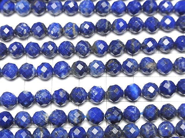High Quality!  Lapislazuli AA+ Faceted Round 6mm  1strand beads (aprx.15inch/36cm)