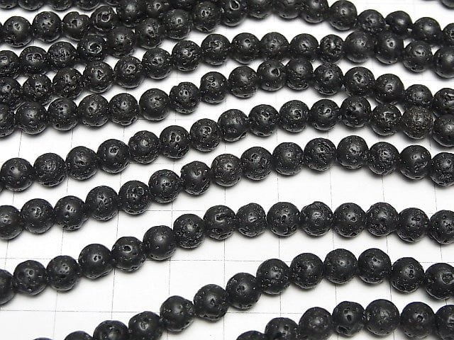 1strand $3.79! Black Lava Round 6mm 1strand beads (aprx.15inch / 37cm)