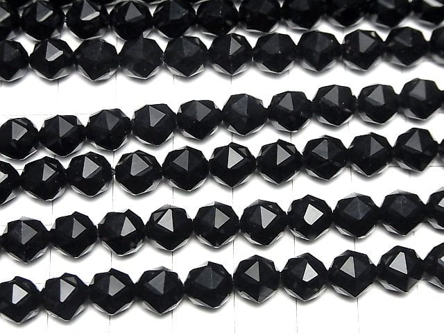 High quality! 1strand $8.79! Onyx AAA Star Faceted Round 8mm 1strand beads (aprx.15inch / 37cm)