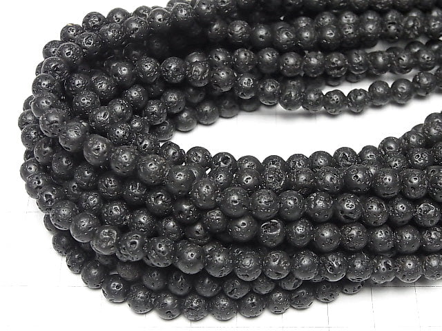 1strand $3.79! Black Lava Round 6mm 1strand beads (aprx.15inch / 37cm)