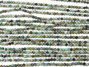 [Video] High Quality!  African Turquoise  Faceted Round 2mm  1strand beads (aprx.15inch/38cm)