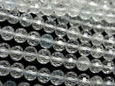 [Video] High Quality! Natural White Topaz AAA- 128Faceted Round 5mm 1strand beads (aprx.15inch/37cm)