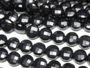 High Quality!  1strand $6.79! Onyx AAA Faceted Coin 6x6x4mm 1strand beads (aprx.15inch/38cm)