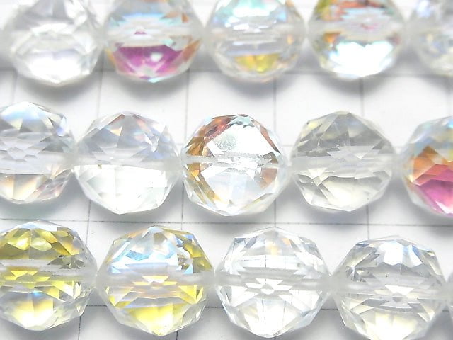 [Video] High Quality! Luna Flash Star Faceted Round 12mm half or 1strand beads (aprx.15inch / 36cm)