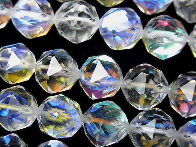 [Video] High Quality! Luna Flash Star Faceted Round 12mm half or 1strand beads (aprx.15inch / 36cm)