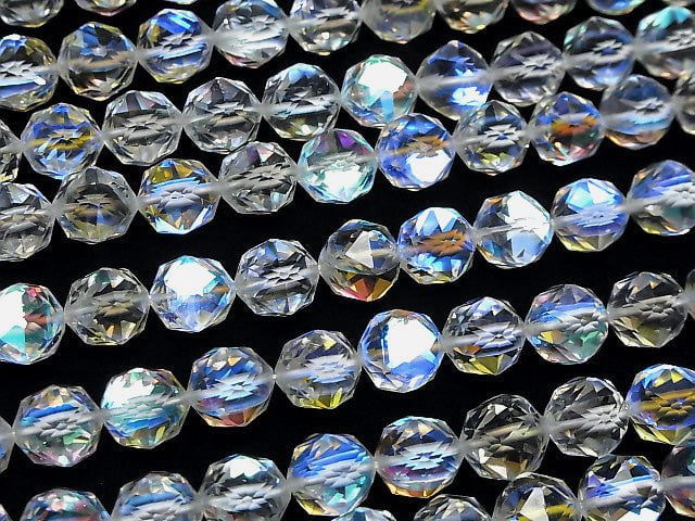 [Video] High Quality! Luna Flash Star Faceted Round 12mm half or 1strand beads (aprx.15inch / 36cm)