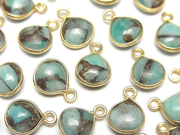 [Video] Copper Amazonite AAA Bezel Setting Chestnut 9x9mm 18KGP 4pcs