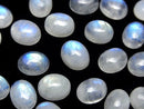 [Video] High Quality Rainbow Moonstone AAA- Oval Cabochon 10x8mm 4pcs