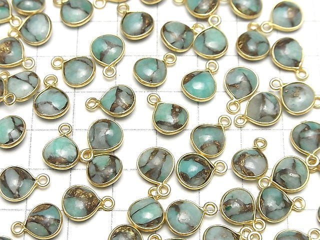 [Video] Copper Amazonite AAA Bezel Setting Chestnut 9x9mm 18KGP 4pcs