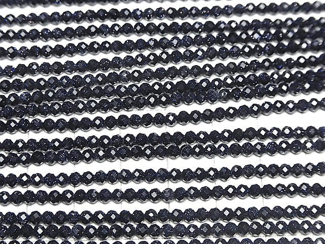 High Quality!  1strand $4.79! Blue Golden Sand Stone  Faceted Round 3mm  1strand beads (aprx.15inch/37cm)