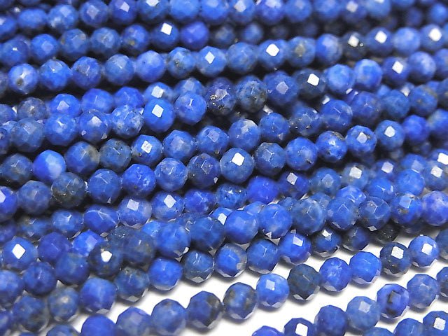 [Video] High Quality!  Lapislazuli AA++ Faceted Round 3mm  1strand beads (aprx.15inch/37cm)