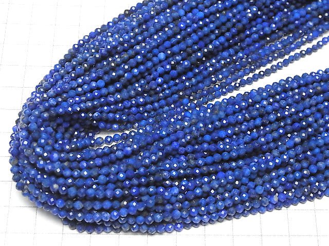 [Video] High Quality!  Lapislazuli AA++ Faceted Round 3mm  1strand beads (aprx.15inch/37cm)