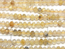 [Video] High Quality! Rutilated Quartz AAA Faceted Button Rondelle 3x3x2mm 1strand beads (aprx.15inch / 37cm)