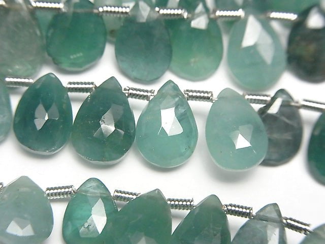 [Video] Grandidierite AA++ Pear shape Faceted Briolette 1strand beads (aprx.7inch/18cm)