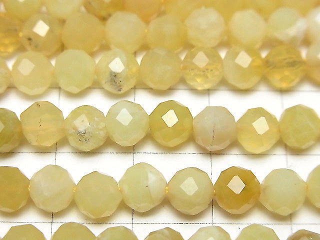 [Video] High Quality! Yellow Opal AA++ Faceted Round 6mm 1strand beads (aprx.15inch / 36cm)