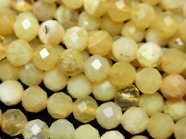 [Video] High Quality! Yellow Opal AA++ Faceted Round 6mm 1strand beads (aprx.15inch / 36cm)