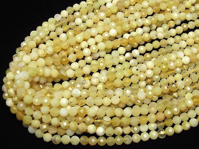 [Video] High Quality! Yellow Opal AA++ Faceted Round 6mm 1strand beads (aprx.15inch / 36cm)