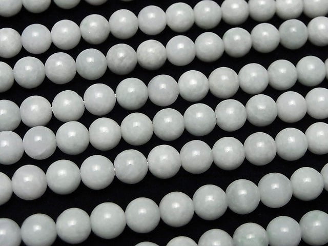 Jadeite blanche de Birmanie (Jade) AA+ ronde 8mm demi-fil ou 1 fil perles (env. 15 pouces/37cm)
