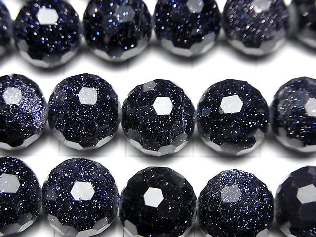 1strand $9.79! Blue Golden Sand Stone  128Faceted Round 12mm 1strand beads (aprx.15inch/37cm)