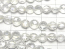 [Video] Aqua Crystal AAA- Faceted Coin 6x6x4mm half or 1strand beads (aprx.6inch/16cm)