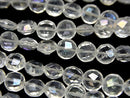 [Video] Aqua Crystal AAA- Faceted Coin 6x6x4mm half or 1strand beads (aprx.6inch/16cm)