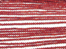 [Video] High Quality ! Red Coral (Dyed) Faceted Round 2mm 1strand beads (aprx.15inch / 37cm)