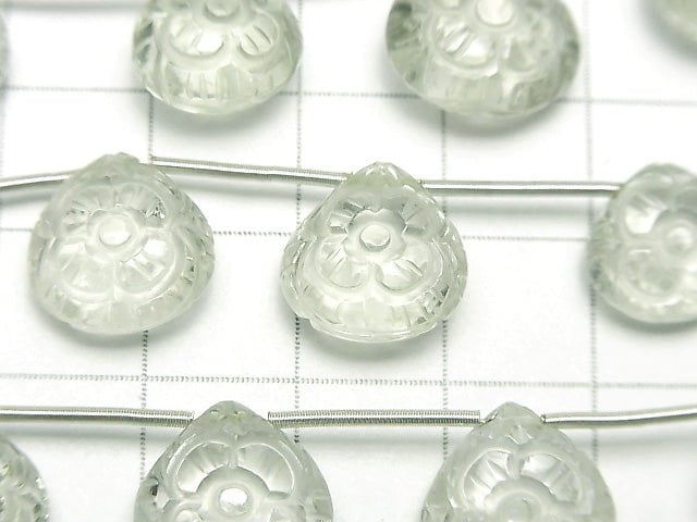 [Video] High Quality Green Amethyst AAA Carving Chestnut 1strand (5pcs)