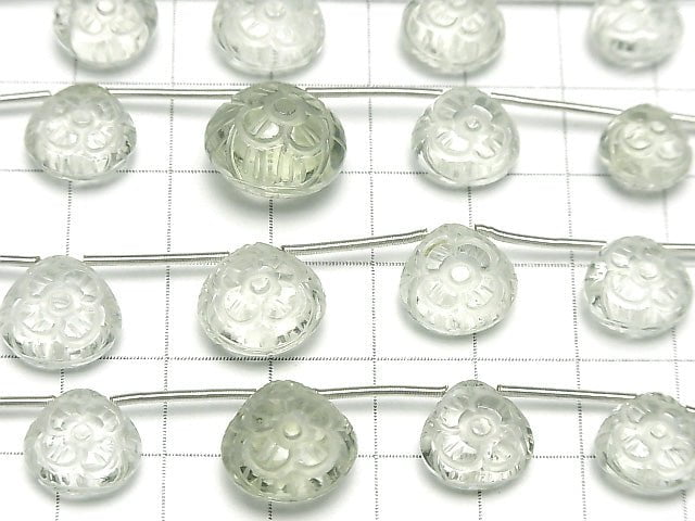 [Video] High Quality Green Amethyst AAA Carving Chestnut 1strand (5pcs)