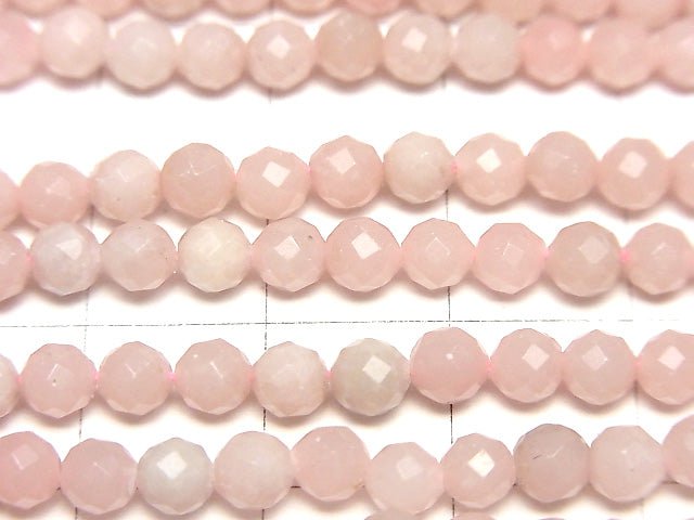 [Video] High Quality! Pink Soap Stone AAA Faceted Round 4mm 1strand beads (aprx.15inch/36cm)